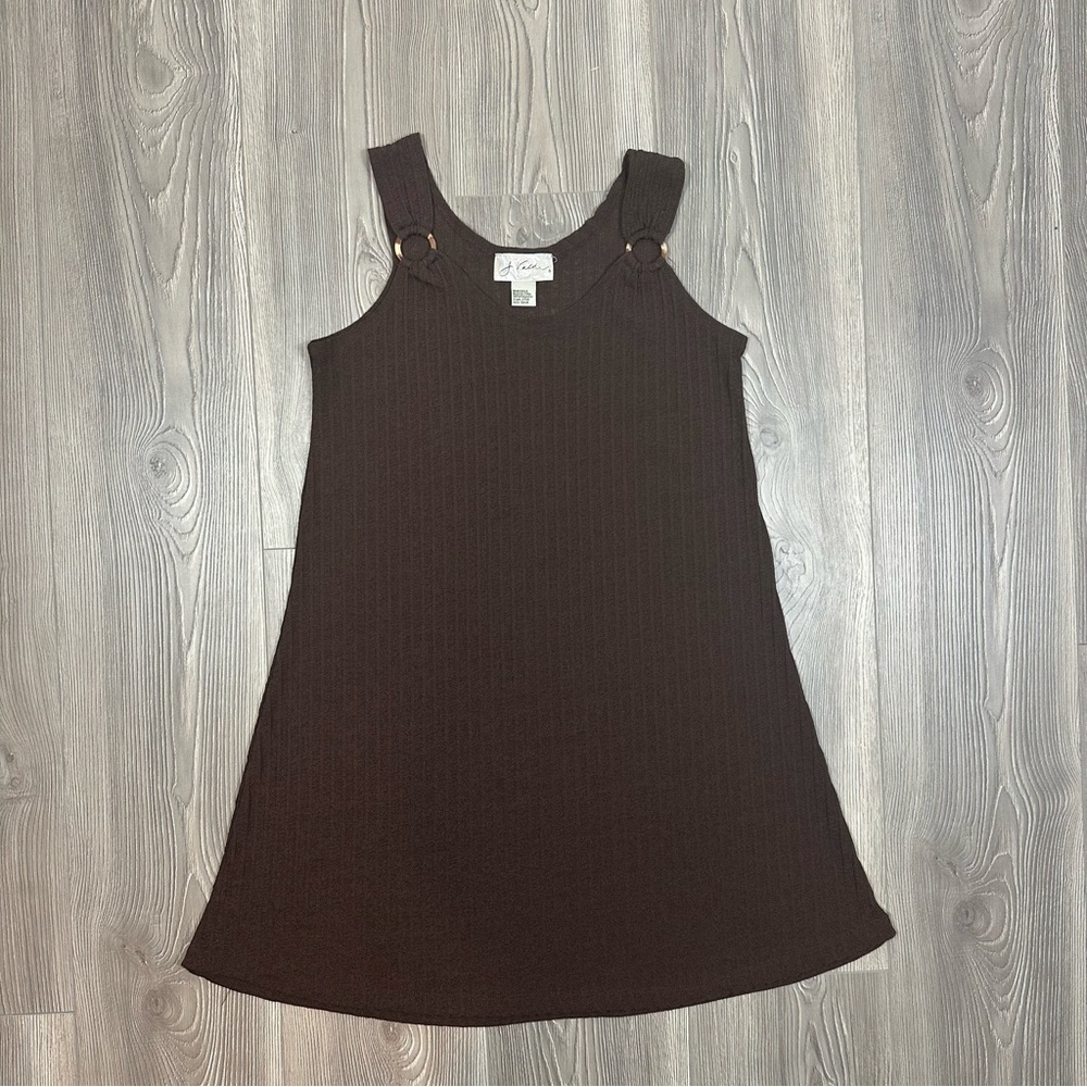 J Valdi Brown Ribbed Mini‎ Dress Size S Resort Wear Beach Coverup